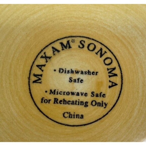 Maxam Sonoma Tuscan TUSCANY Olive Green Center Square Ceramic Salad Plates Set 6 - Picture 14 of 16